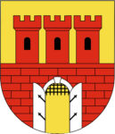 Chodzież - herb miasta - układanie kostki brukowej z Jarbet